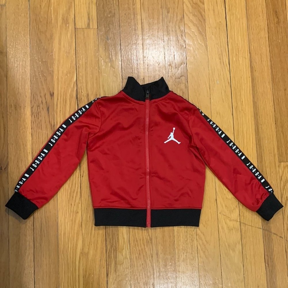 Air Jordan Boy's Full Zip Red Track Jacket, Size 2T